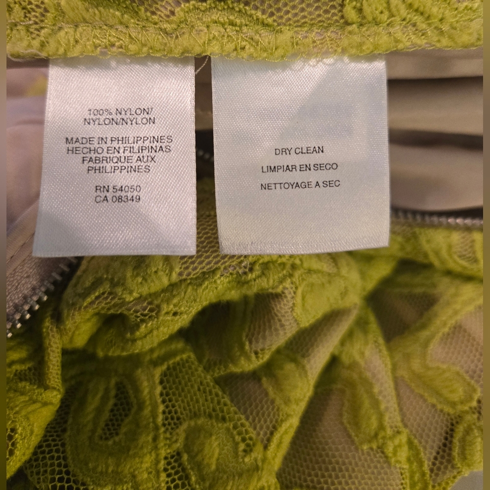 Nine West Lime Green Lace Dress Size 6 - Picture 4 of 4